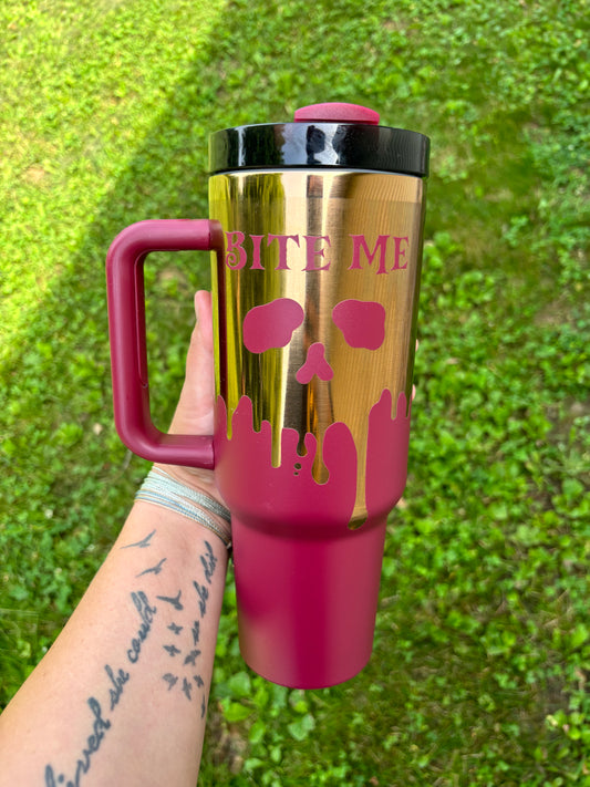 BITE ME 40OZ ENGRAVED TUMBLER