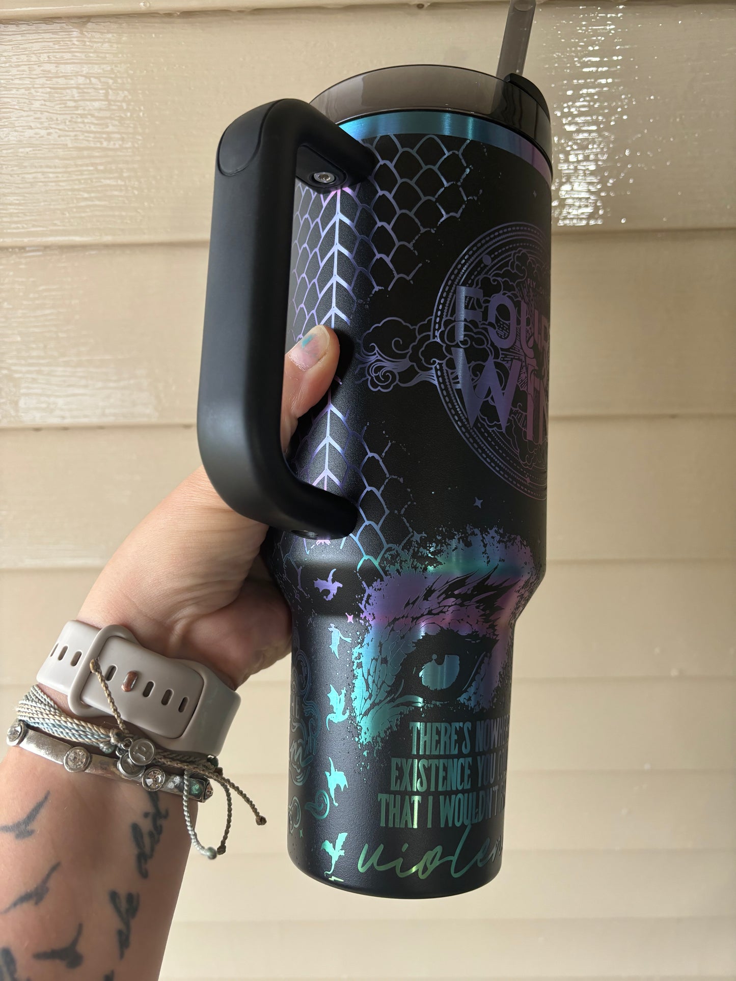 FOURTH WING 40oz ENGRAVED STANLEY TUMBLER