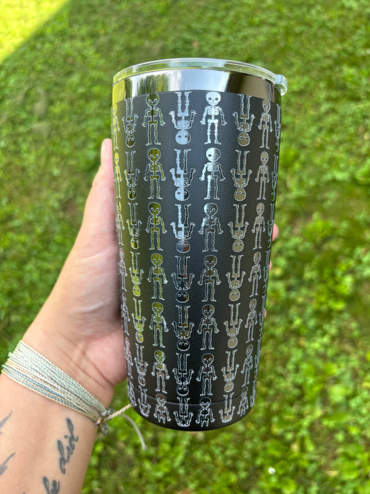 SKELETON 20OZ ENGRAVED TUMBLER