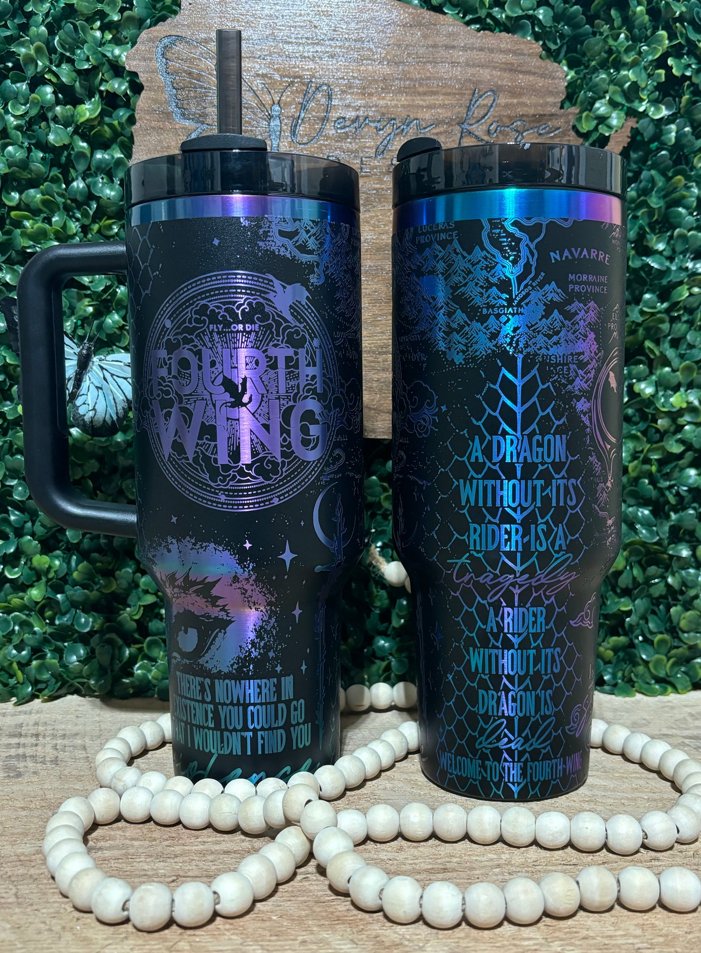 FOURTH WING 40oz ENGRAVED CHROMA DUPE TUMBLER