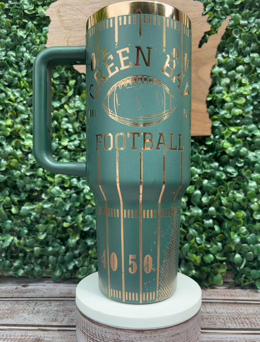 *PRE-ORDER* GREEN BAY FOOTBALL 40oz ENGRAVED TUMBLER