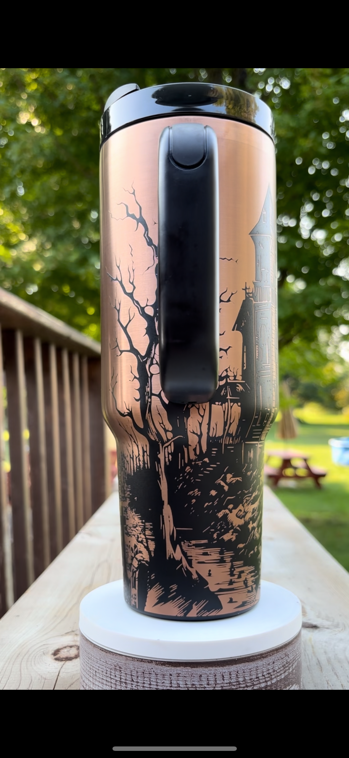 HAUNTED HOUSE 40oz ENGRAVED TUMBLER