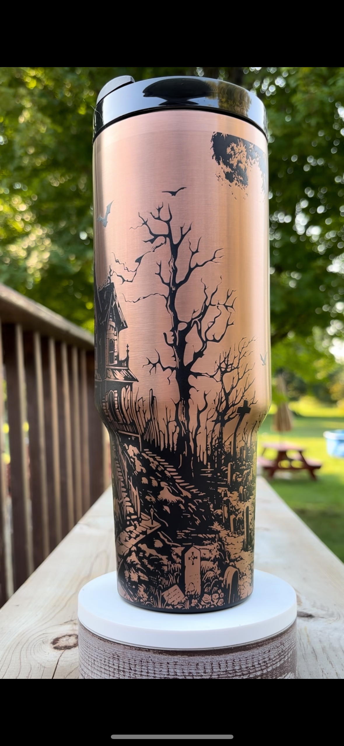 HAUNTED HOUSE 40oz ENGRAVED TUMBLER