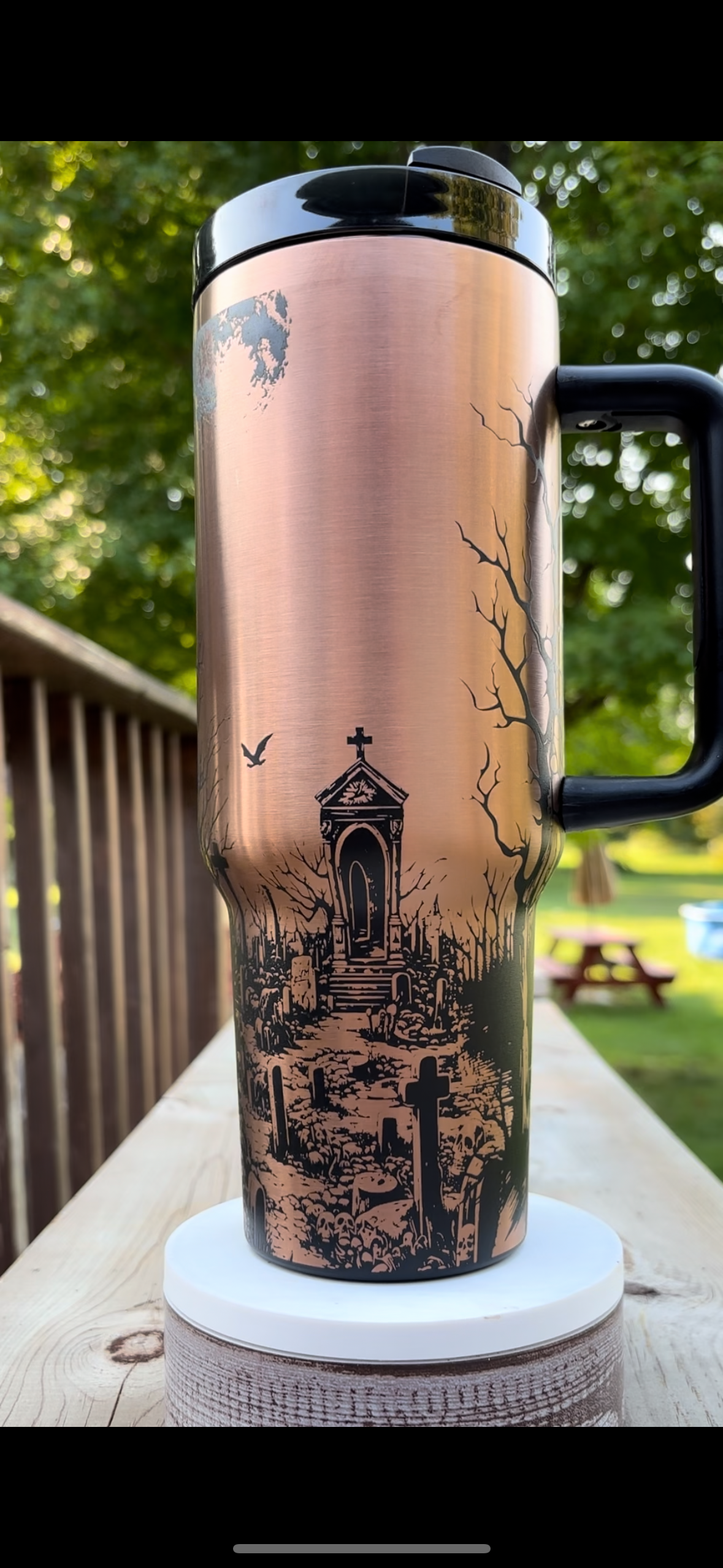 HAUNTED HOUSE 40oz ENGRAVED TUMBLER