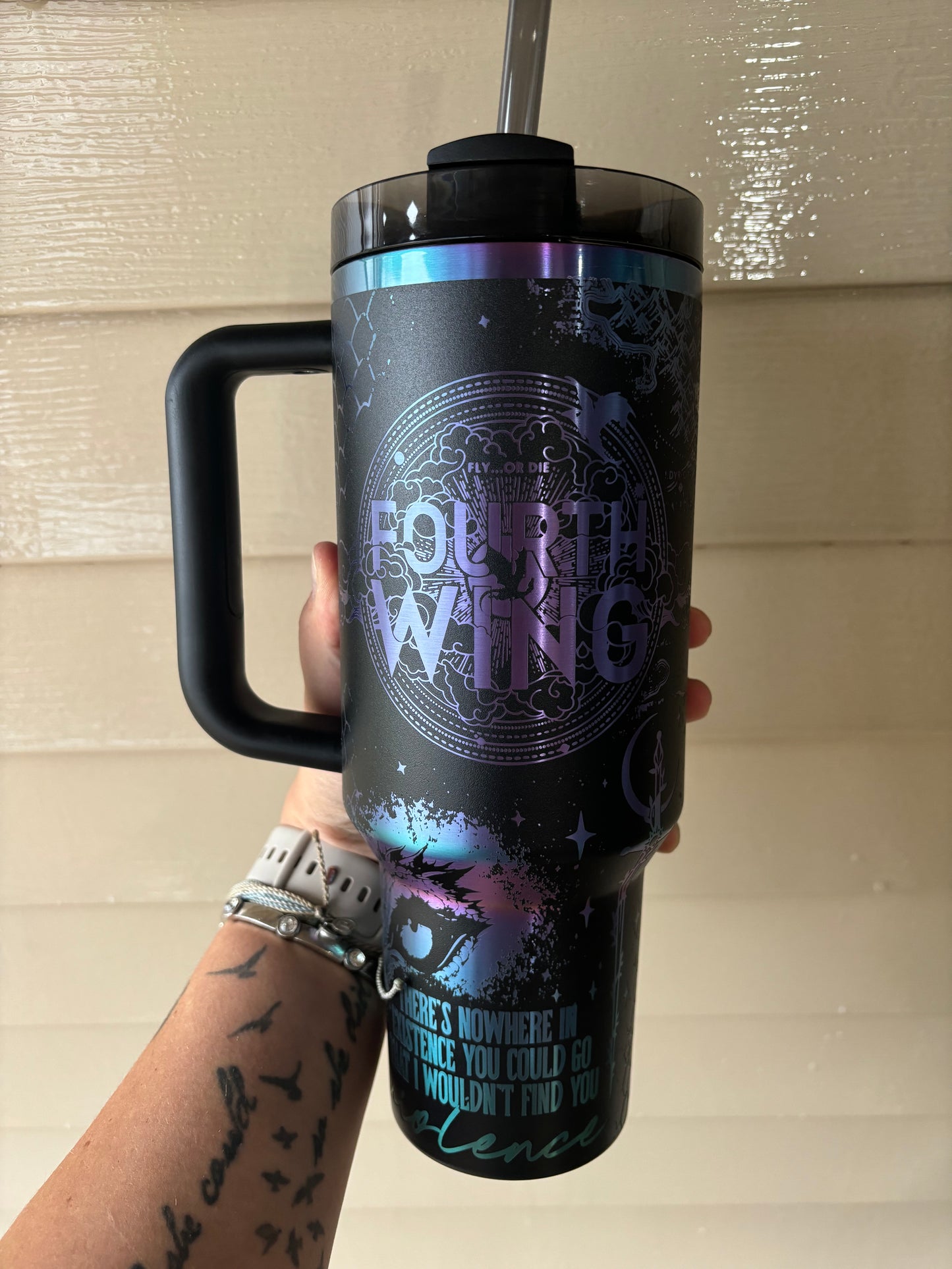 FOURTH WING 40oz ENGRAVED STANLEY TUMBLER